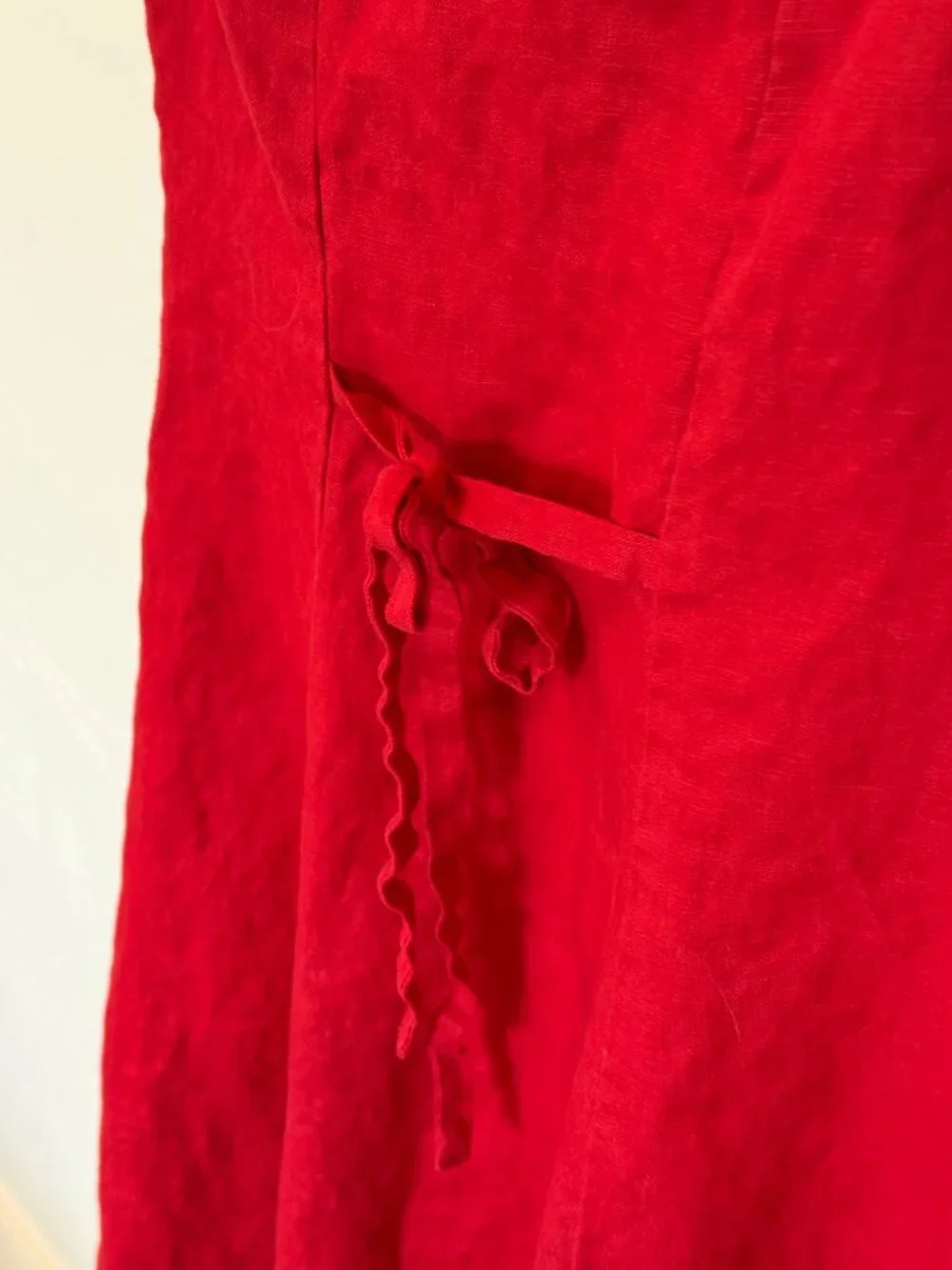Reformation Louisa Linen Dress Red - Size 6 - Picture 5 of 6